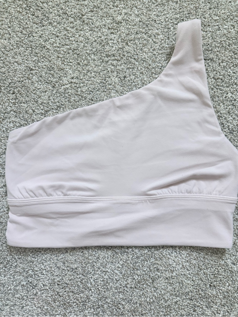 Lululemon one sided sports bra, light pink, size 6,